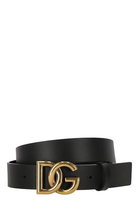 Lux leather belt with crossed DG logo buckle Dolce & Gabbana | BC4644AX6228E831